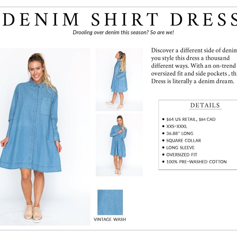 Denim Shirt Dress - Picture 2 of 3